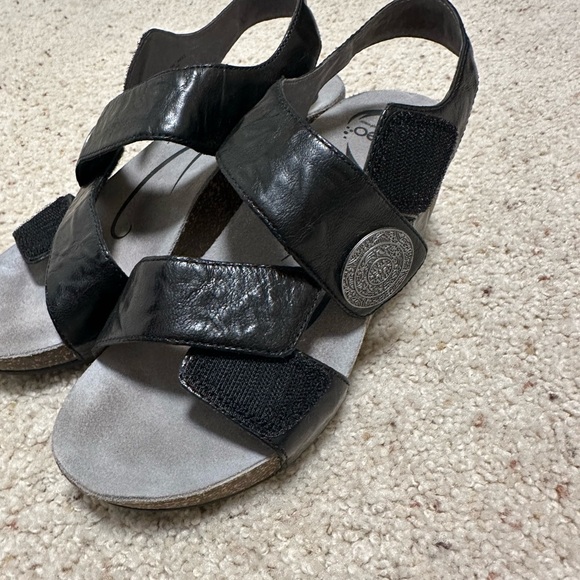 ABEO Una black leather sandals size 7.5 - Picture 7 of 11